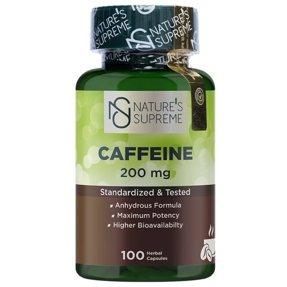 Nature's Supreme Caffeine 200 Mg 100 Kapsül 42 G (3'li Paket) ürün görseli 1