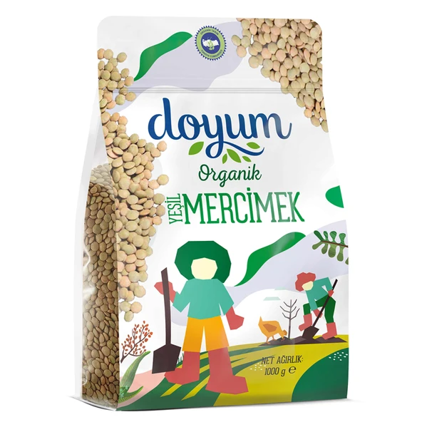 Doyum Organik Yeşil Mercimek 1 Kg (5'li Paket) ürün görseli 1