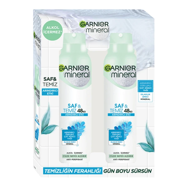 Garnier Mineral Saf & Temiz Arındırıcı Etkili Deodorant 2 x 150 Ml (2'li Paket) ürün görseli 1