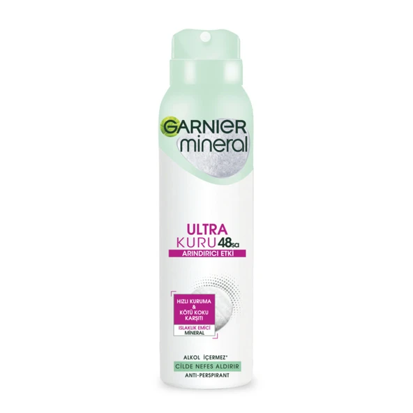 Garnier Mineral Ultra Kuru Sprey Deodorant (4'li Paket) ürün görseli 1