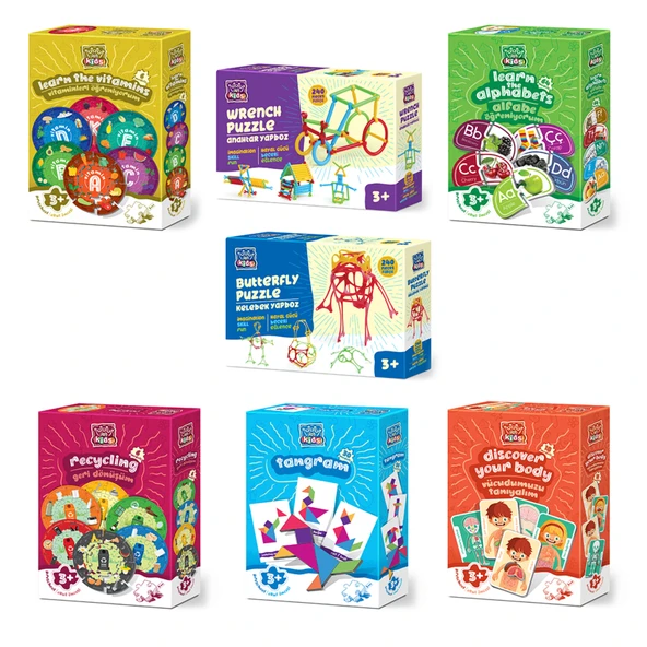 Art Kids Okul Öncesi Puzzle Çeşitleri (3'li Paket) ürün görseli 1