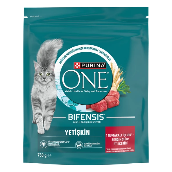 Purina One Sığır Etli Yetişkin Kuru Kedi Maması 750 G (2'li Paket) ürün görseli 1