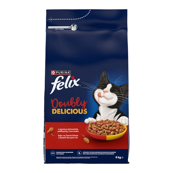 Felix Doubly Delicious Çifte Lezzet Sığır Etli 4 Kg ürün görseli 1