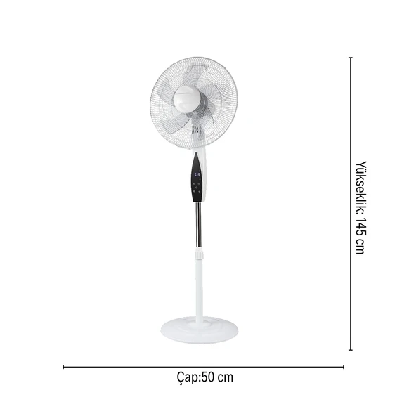 Dlc FS-K45BR 65 Watt Zaman Ayarlı Kumandalı Ayaklı Vantilatör Beyaz ürün görseli 1