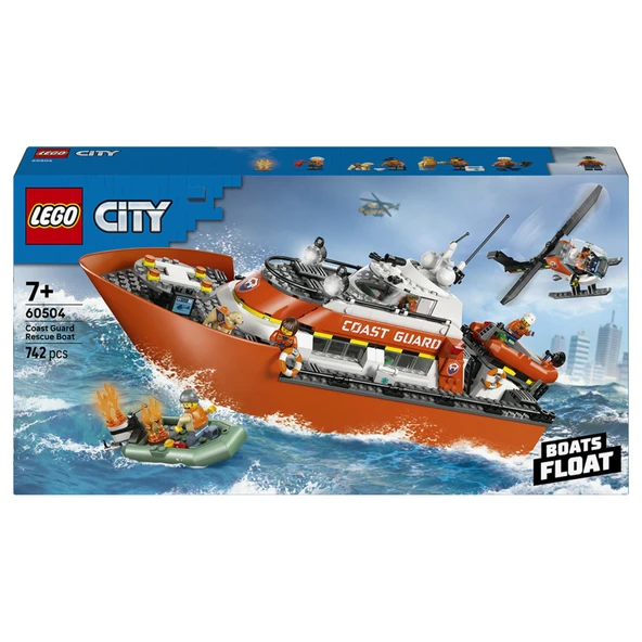 Lego City Sahil Güvenlik Kurtarma Botu ve Helikopteri 742 Parça ürün görseli 1