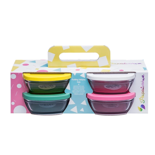 Paşabahçe Renkli Kapaklı Saklama Kabı Seti 4'lü 11 Cm (2'li Paket) ürün görseli 1