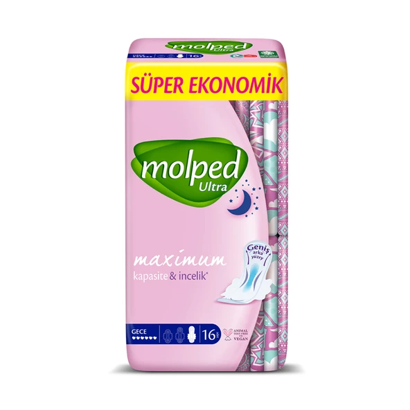 Molped Ultra Gece Hijyenik Ped 16'li (6'li Paket) ürün görseli 1