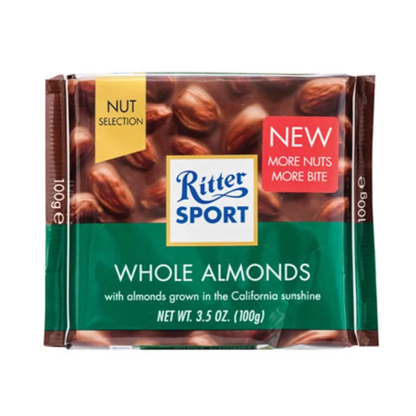 Ritter Sport Tane Bademli Sütlü Çikolata 100 G (7'li Paket) ürün görseli 1