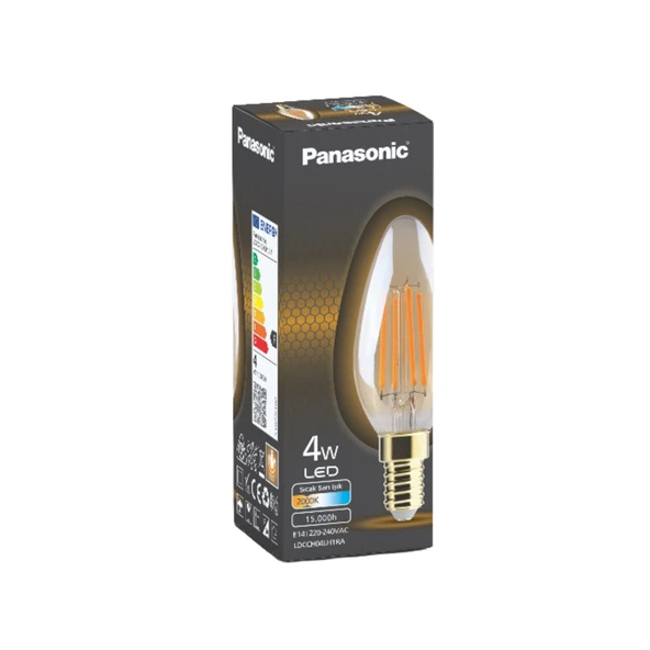 Panasonic E14 Fil Lamba 4W 360Lm 2000K Gold (4'li Paket) ürün görseli 1