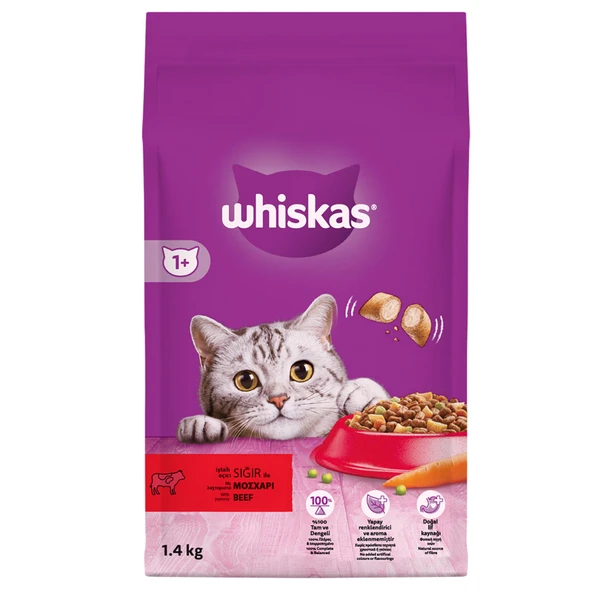 Whiskas Sığırlı Kuru Mama 1.4 Kg (2'li Paket) ürün görseli 1