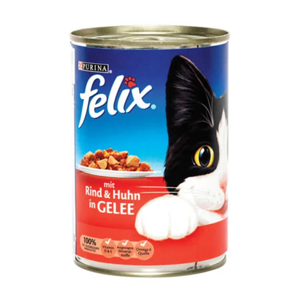 Felix Etli Konserve Kedi Maması 400 G (5'li Paket) ürün görseli 1