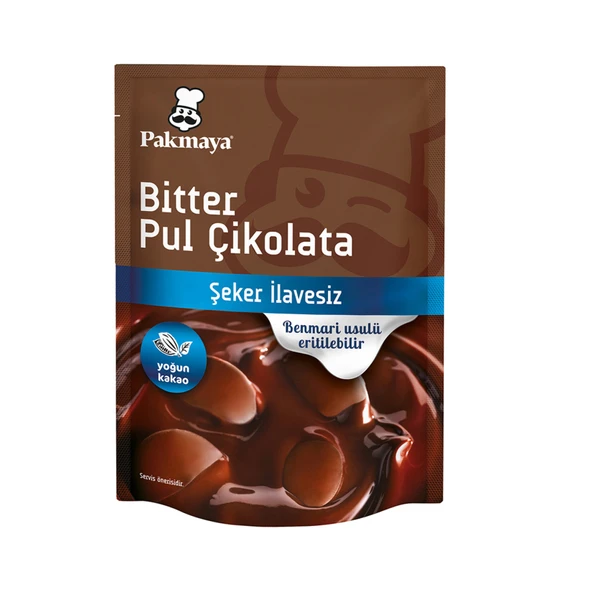 Pakmaya Şeker İlavesiz Bitter Pul Çikolata 70 G (6'li Paket) ürün görseli 1