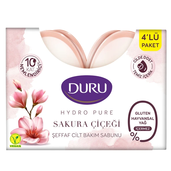 Duru Hydropure Sakura Bakım Sabunu 4 x 135 G (4'li Paket) ürün görseli 1