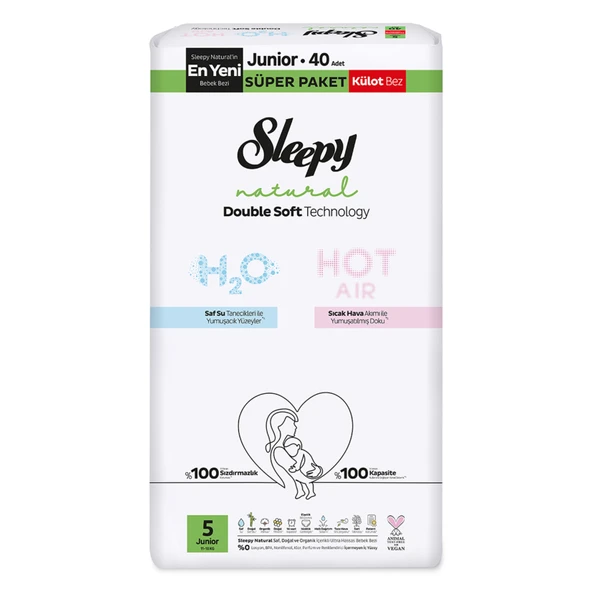 Sleepy Natural DB Soft Süper Külot Bez No 5 11-18 Kg 40'lı (4'li Paket) ürün görseli 1