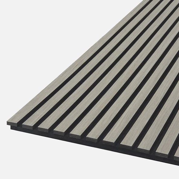 Quanti Dikdörtgen Akustik Duvar Paneli Gri Meşe 52x244x1,8 cm ürün görseli 1