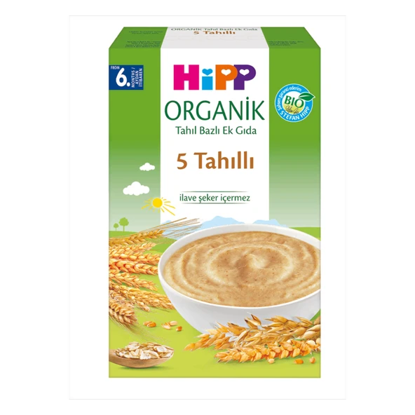 Hipp Organik 5 Tahıllı Kaşık Maması 200 G (4'li Paket) ürün görseli 1