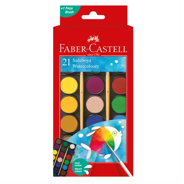 Faber Castell Sulu Boya 21 Renk Büyük Boy (2'li Paket) ürün görseli 1