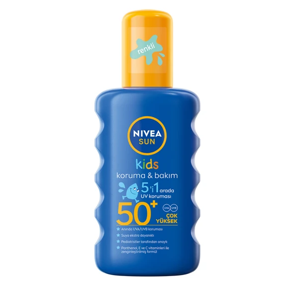 NIVEA SUN SPF50 Çocuklar İçin Yüksek Güneş Koruyucu Vücut Spreyi 200 Ml (3'li Paket) ürün görseli 1