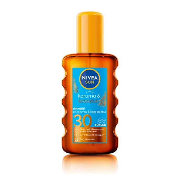 Nivea Sun Bronzluk Koruyucu Güneş Yağı Spreyi SPF 30 200 ml (2'li Paket) ürün görseli 1