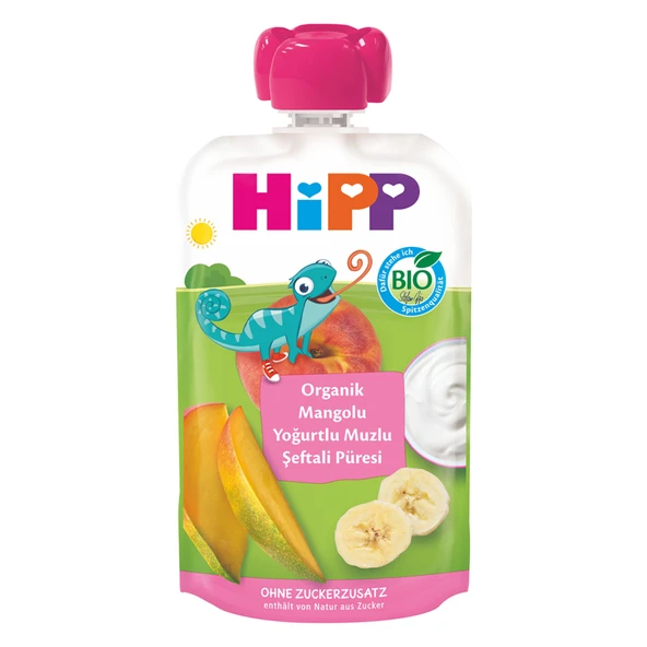 Hipp Organik Mango Yoğurt Muzlu Şeftali Püresi 100 G (6'li Paket) ürün görseli 1