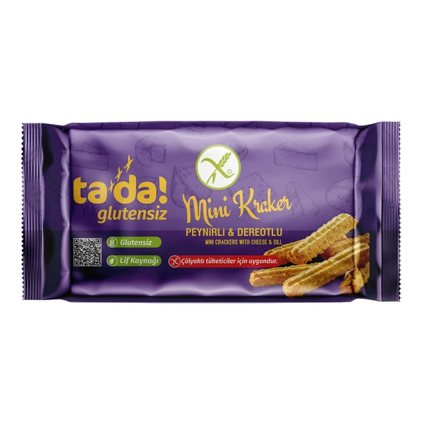 Tada Glutensiz Peynirli Dereotlu Mini Kraker 85 G (6'li Paket) ürün görseli 1