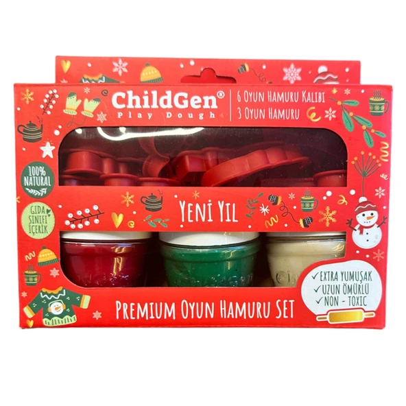 Childgen Oyun Hamuru Mini Yılbaşı Seti 3 x 125 G (4'li Paket) ürün görseli 1