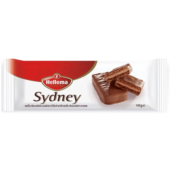 Sydney Kakao Krema Dolgulu Süt Çikolatalı Kaplamalı Bisküvi 145 G (5'li Paket) ürün görseli 1