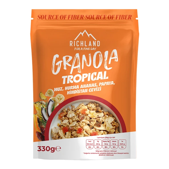 Richland Granola Tropikal Meyveli 330 G (6'li Paket) ürün görseli 1