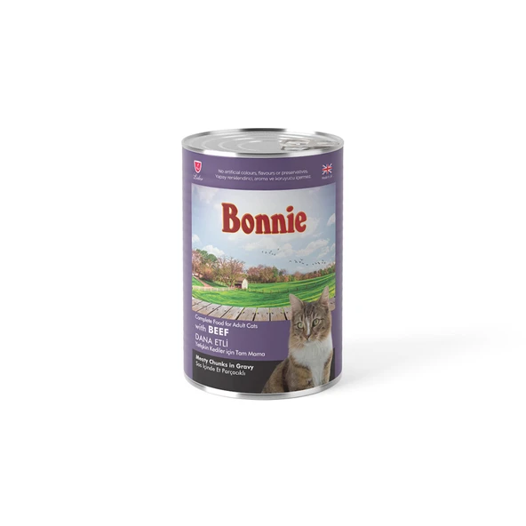 Bonnie Dana Etli Yetişkin Kedi Maması 400 G (6'li Paket) ürün görseli 1