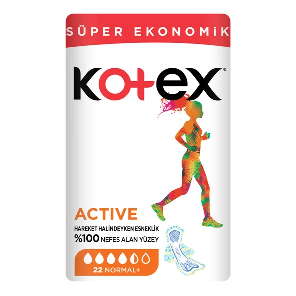 Kotex Ultra Active Süper Ekonomik Paket Normal 22'li (3'li Paket) ürün görseli 1
