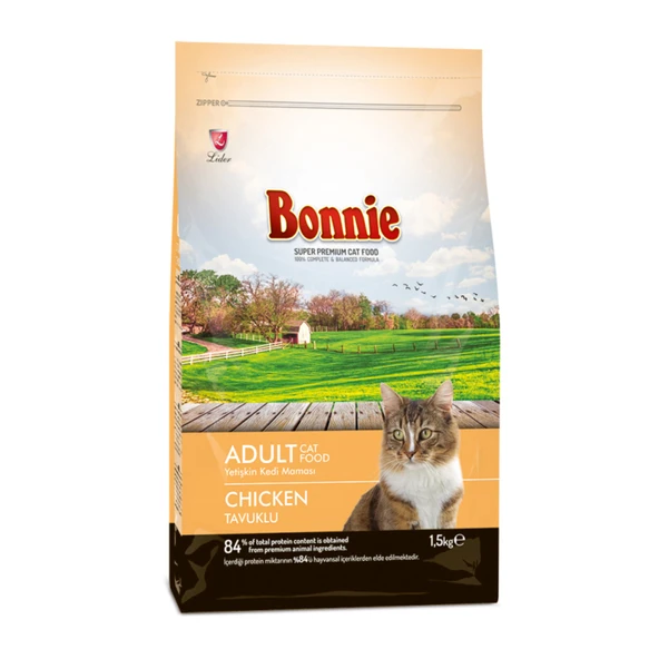 Bonnie Tavuklu Kuru Kedi Maması 1.5 Kg (3'li Paket) ürün görseli 1