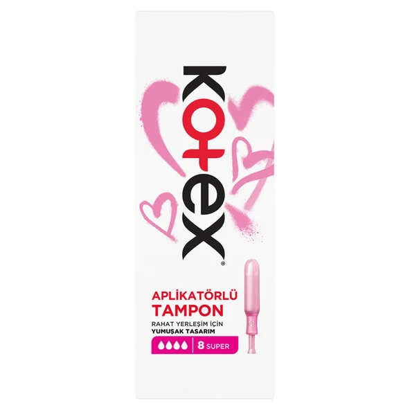 Kotex Aplikatörlü Tampon Süper 8'li (3'li Paket) ürün görseli 1