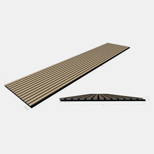 Quanti Dikdörtgen Akustik Duvar Paneli Açık Gri Meşe 52x244x1,8 cm ürün görseli 1
