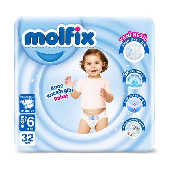Molfıx Avantajlı Paket 6 No XL 15+ Kg 32'li (4'li Paket) ürün görseli 1