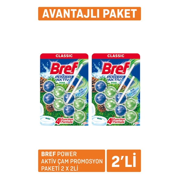 Bref Power Aktif Wc Blok Çam Pro Paketi 2 x 100 G (5'li Paket) ürün görseli 1