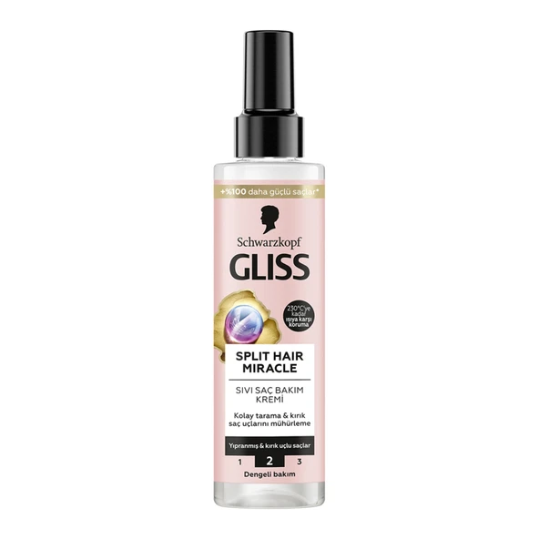 Gliss Split Hair Miracle Kırık Uçları Mühürleyen Sıvı Saç Bakım Kremi - İyonik Kompleks ve Üzüm Çekirdeği Yağı ile 200 Ml (5'li Paket) ürün görseli 1