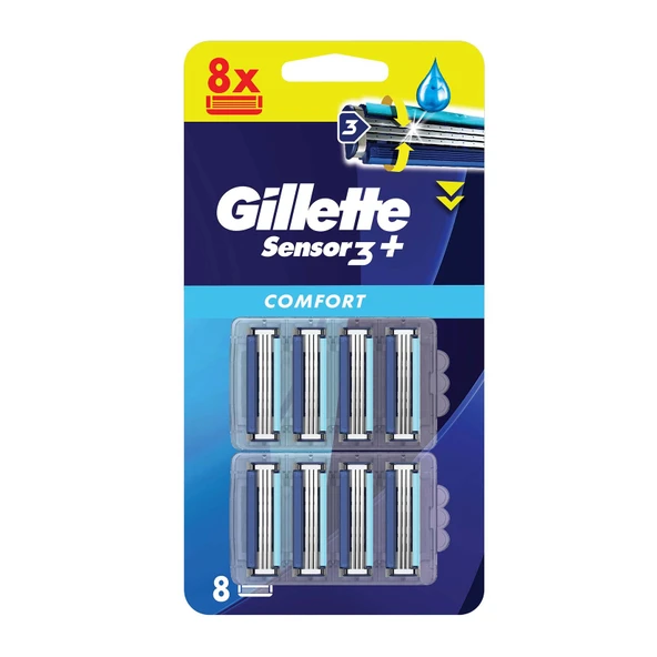 Gillette Sensor3 Plus Comfort 8'li Bıçak (2'li Paket) ürün görseli 1