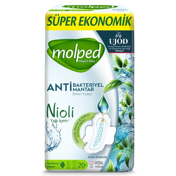 Molped Hijyen Max Süper Ekonomik Normal Hijyenik Ped 20'li (5'li Paket) ürün görseli 1