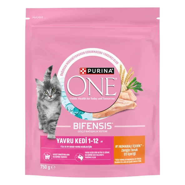 Purina One Tavuklu Yavru Kuru Kedi Maması 750 G (3'li Paket) ürün görseli 1
