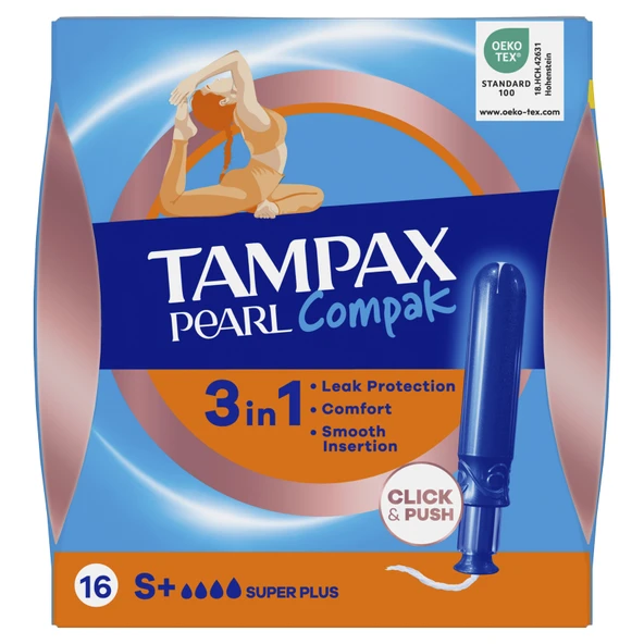 Tampax Tampon Pearl Compak Super Plus 16'lı (5'li Paket) ürün görseli 1