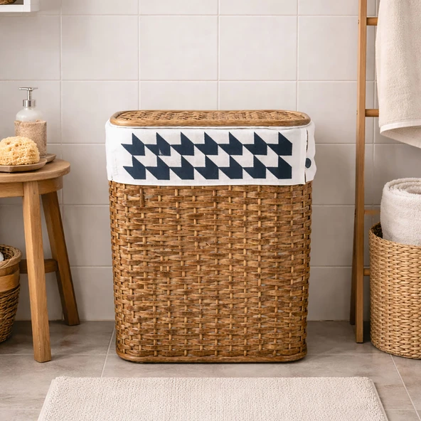 Soft Hasır Sepet Kahve 48 cm ürün görseli 1