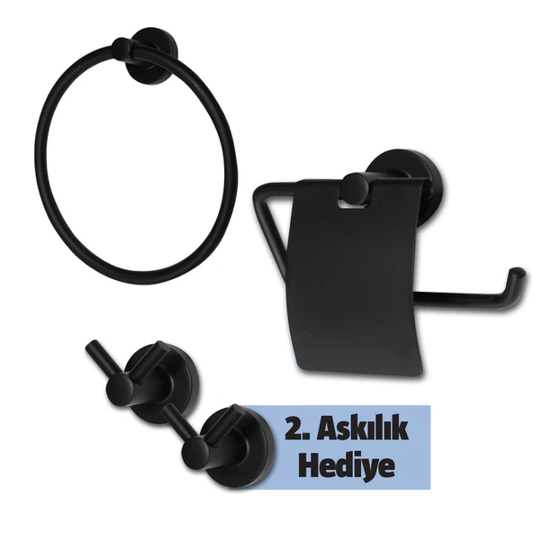 Kare Cute 3'lü Banyo Askı Seti (3'li Paket) ürün görseli 1