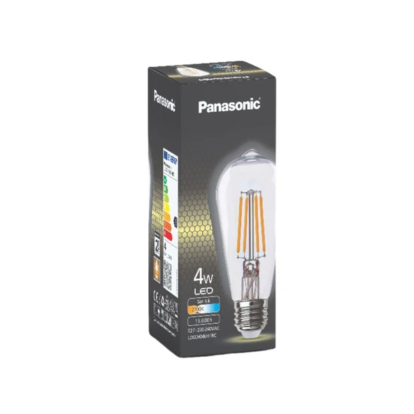 Panasonic E27 Filaman Lamba St64 Sarı Işık 4W (6'li Paket) ürün görseli 1