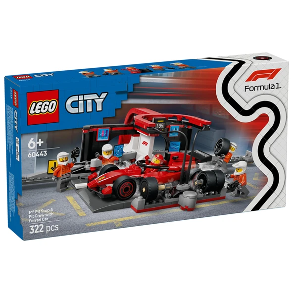 Lego 60443 City Ferrari Arabalı F1 Pit Stop ürün görseli 1