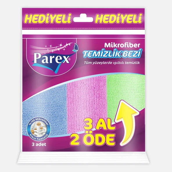 Parex Mikrofiber Temizlik Bezi 3'lü Eko Paket (5'li Paket) ürün görseli 1