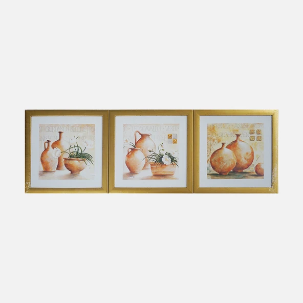 Mina Art Çerçeveli Tablo 3'lü 28x28 cm ürün görseli 1