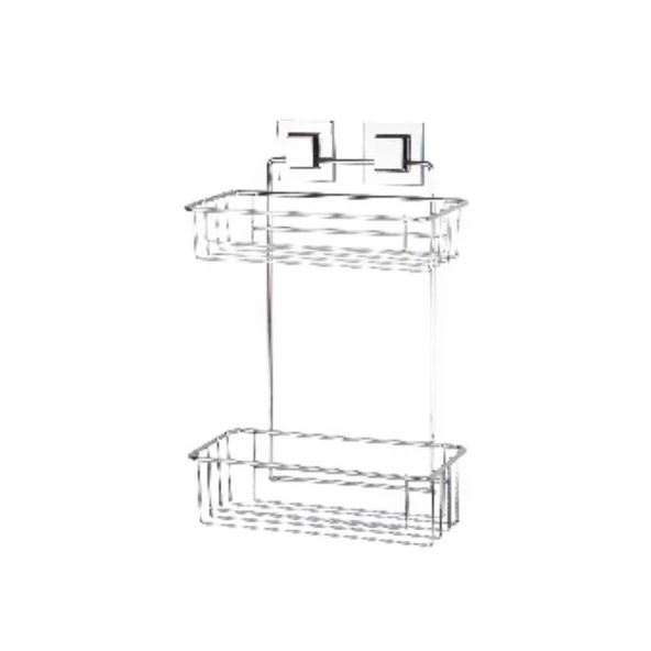 tekno-tel EasyFix Yapışkanlı 2 Katlı Kozmetik Banyo Rafı (4'li Paket) ürün görseli 1
