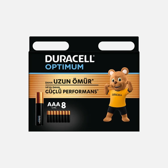 Duracell Optimum 8’li AAA Alkalin İnce Kalem Pil (6'li Paket) ürün görseli 1