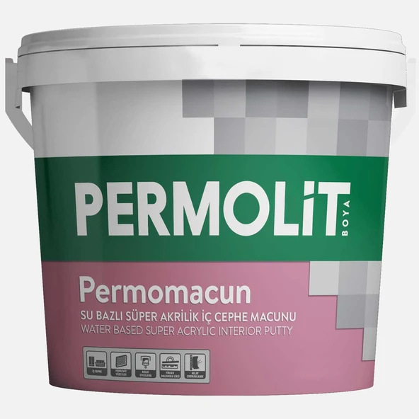 Permomacun Süper Akrilik Su Bazlı İç Cephe Macunu (4'li Paket) ürün görseli 1