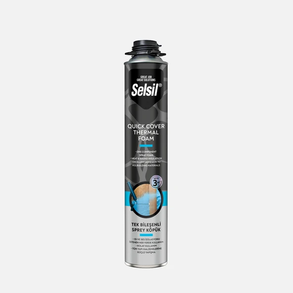 Selsil Quıck Cover Foam Tek Bileşenli Sprey Köpük Mavi 930 GR (3'li Paket) ürün görseli 1